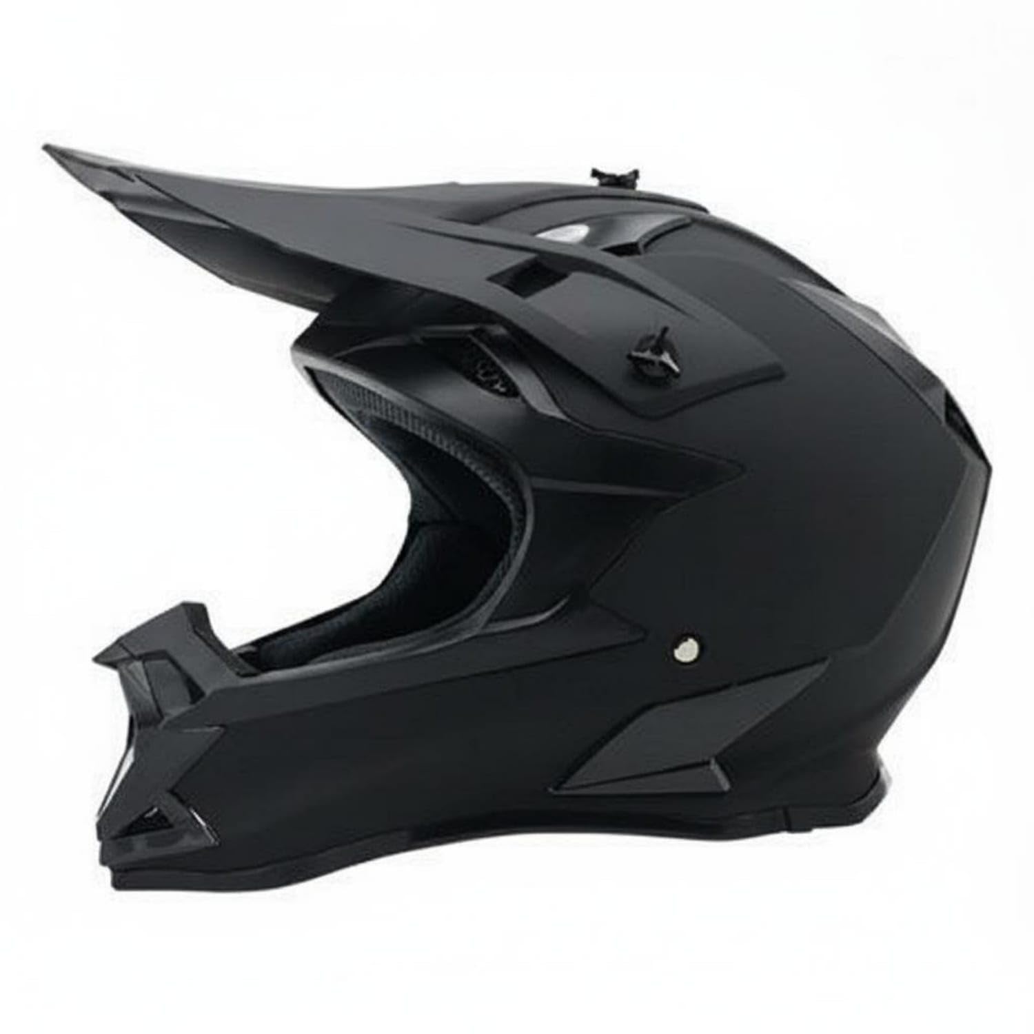 Matte Black Motocross Helmet Extended Visor Full-Face Cycling Helmet Chin Guard Motorcycle Gear Ventilated, L|Helmets Motors-image-45