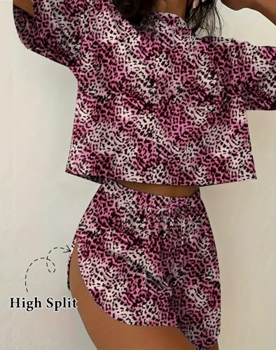Image of Ekouaer Womens Pajama Sets Sexy Lounge Sets Side Split Short Pj Sets Cute Pjs 2 Piece Comfy Sleepwear Loungewear