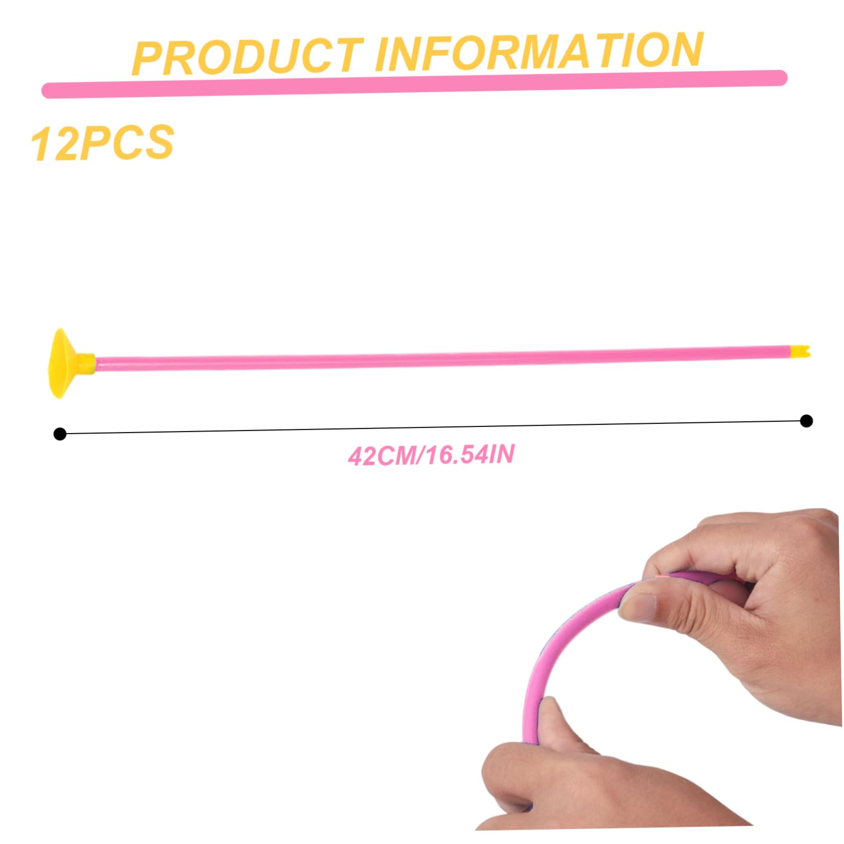 Lot de 12 flèches à Ventouse, flèches de Rechange 42 cm Long pour Enfants, Accessoires tir à l'arc légers et réutilisables.