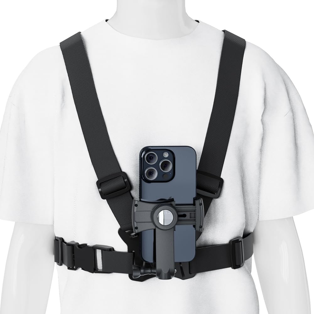 Maclean Sports Imbracatura per telefono, universale, per telefono, fotocamera, compatibile con GoPro e altre fotocamere, supporto girevole, MC-294