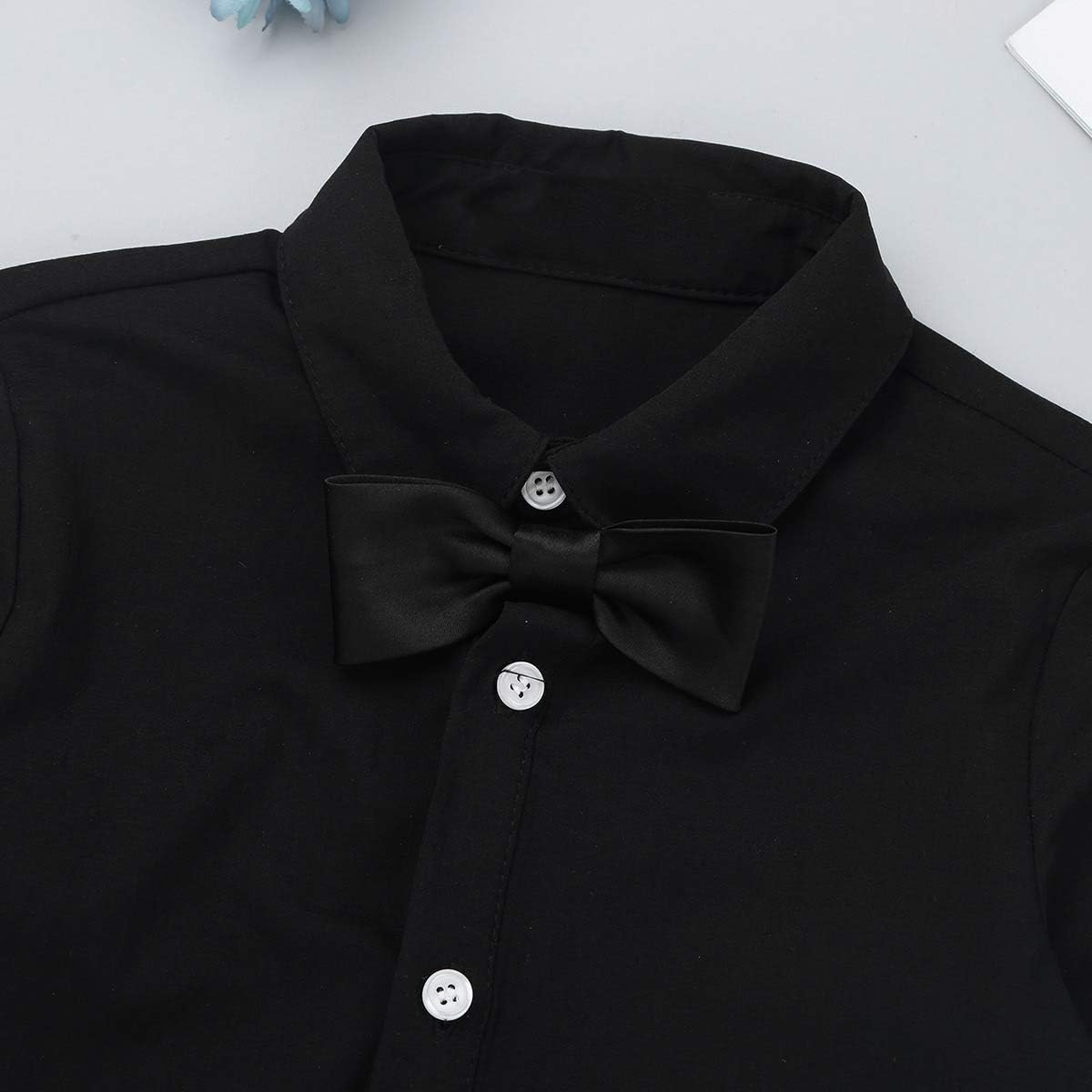 YiZYiF Kids Children Boys' Latin Dance Shirt Ballroom Modern Salsa Samba Dancewear Bodysuit Tuxedo Leotard Top