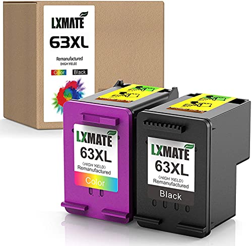 Featured Product LXMATE 63 XL Ink Cartridges Re-Manufactured Compatible for HP 63XL Used in Deskjet 1112 3632 3630 3637 2132 2130 Envy 4520 4512 4511 Officejet 3830 4650 4652 4655 5252 5255 (1 Black, 1 Tri Color)