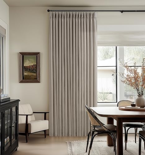 Burlywood Pinch Pleated Floor to Ceiling Long Curtains 105 Inch