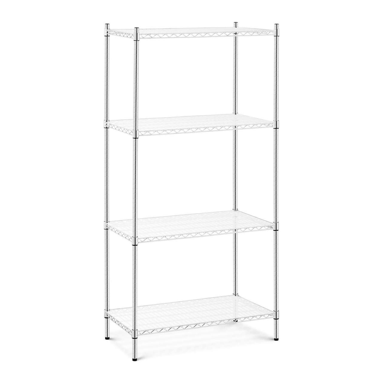 Royal CateringMetal Shelving Unit Wire Shelving Unit Storage Rack 90x45x180cm 1000kg 4 Mats RCMR-1800P43 (Carbon Steel, PP Plastic, 4 Shelves, Height 180cm)