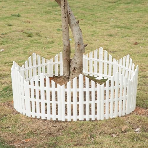 Image of TAZLYN Fence for Garden Edging Border Fencing for Garden Fence Outdoor Plastic Resistant PVC Garden Fence Decorative - Flower Bed Fencing for Pathway, Yard, Lawn Lawn Pathway & Flower Beds (Pack 2)
