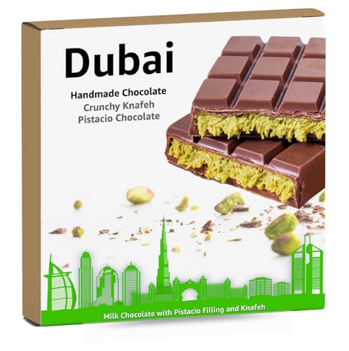 Set de chocolate Dubai con 1 barra de 100 gramos + 1 instrucciones de horneado - Pruebe a hornear usted mismo - Regalos de Navidad para hombres y mujeres