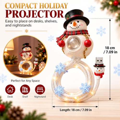 Christmas Tree Ceiling Projector, Plug and Play HD USB Night Light，Snowman - image 2