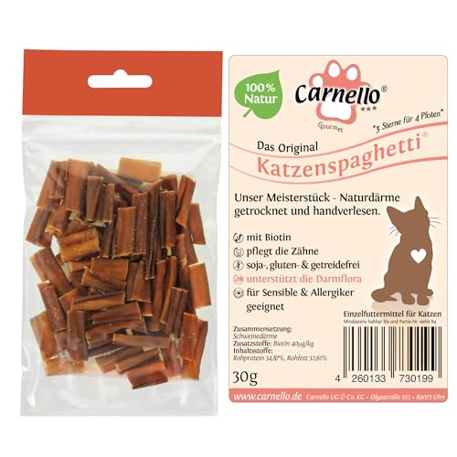 Carnello Katzenspaghetti – Katzen Leckerlies, Sticks, Snacks, Kaustangen – Gesundheitsprodukte für Katzen (3 x 30g)