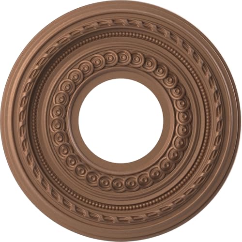 Ekena Millwork 10"OD x 3 1/2"ID x 3/4"P Cole Thermoformed PVC Ceiling Medallion (Fits Canopies up to 4 1/4"), Aged Copper