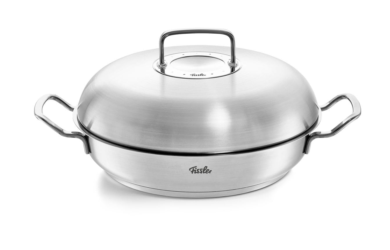 FisslerOriginal-Profi Collection Stainless Steel 11 Inch Serving Pan with High Dome Metal Lid