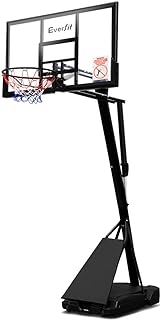 10ft Basketball Hoop Everfit Stand System for Adults with 18" Steel Rim 44"/48" Backboard Portable Wheeled Base Adjustable...