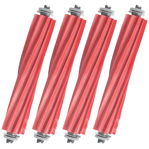AKUSCON Roller Brush Replacement for Roborock S7, Q7 Series, MaxV Plus, Q Revo Robotic Vacuum - 4 Rubber Main Roller Brushes