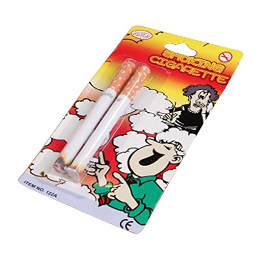 Cigarrillos Hinchados Paquete de 2 Fumar Fumar Falso Chiste Mágico Etapa Prop Broma para Navidad, Halloween, Fiesta, Día de los Inocentes