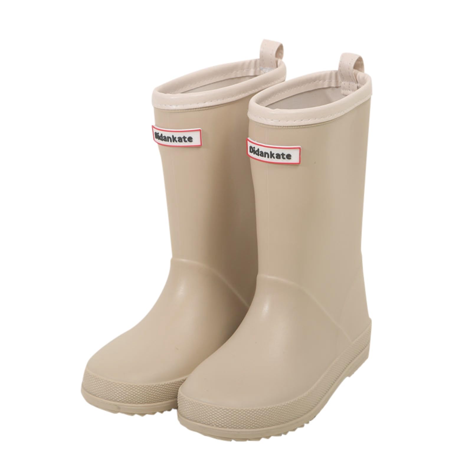 Botas niños fácil Poner Botas de Lluvia Antideslizantes para niños y niñas, Zapatos para niños, Botas Unisex para niños (Khaki, 35 Big Kids)