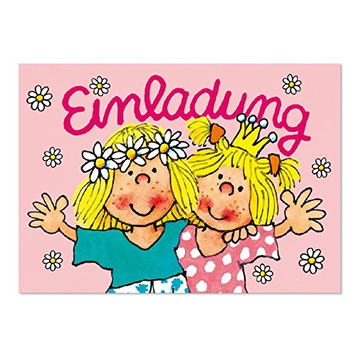 Lutz Mauder Verlag 25819 Children's Party Invites with Envelopes / Set of 8 / Princess Motif [German Language]