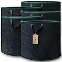 GardenGloss® Pflanzsack (5 Stück) - 60L Pflanztasche aus Vliesstoff - Pflanzentasche für Kartoffeln, Tomaten und Erdbeeren - Farbe Schwarz - Verwendung im Innen- und Außenbereich