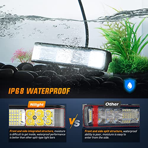 Image of Nilight Side Shooter LED Light Bar / Pods 2PCS 6.5 Inch 60W Flood Spot Beam Combo Fog / Driving Light Work Light for Truck ATV UTV Boat, 2 Years Warranty