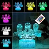 GOODDEYUN Kids Toys 3D Night Light,Superhero Christmas Gift Birthday 3D Illusion Lamp for Kid Girl Boy Room Decor, 16 Colors Remote Control