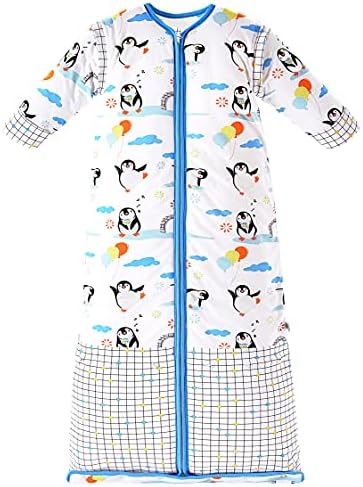Chilsuessy Baby Sleeping Bag Winter Sleeping Sack Wearable Blanket for Infants 3.5 Tog with Adjustable Length and Removable Sleeves Toddler Sleeping Bag for Boys Girls, Pink Animal, 150cm/6-9 Years