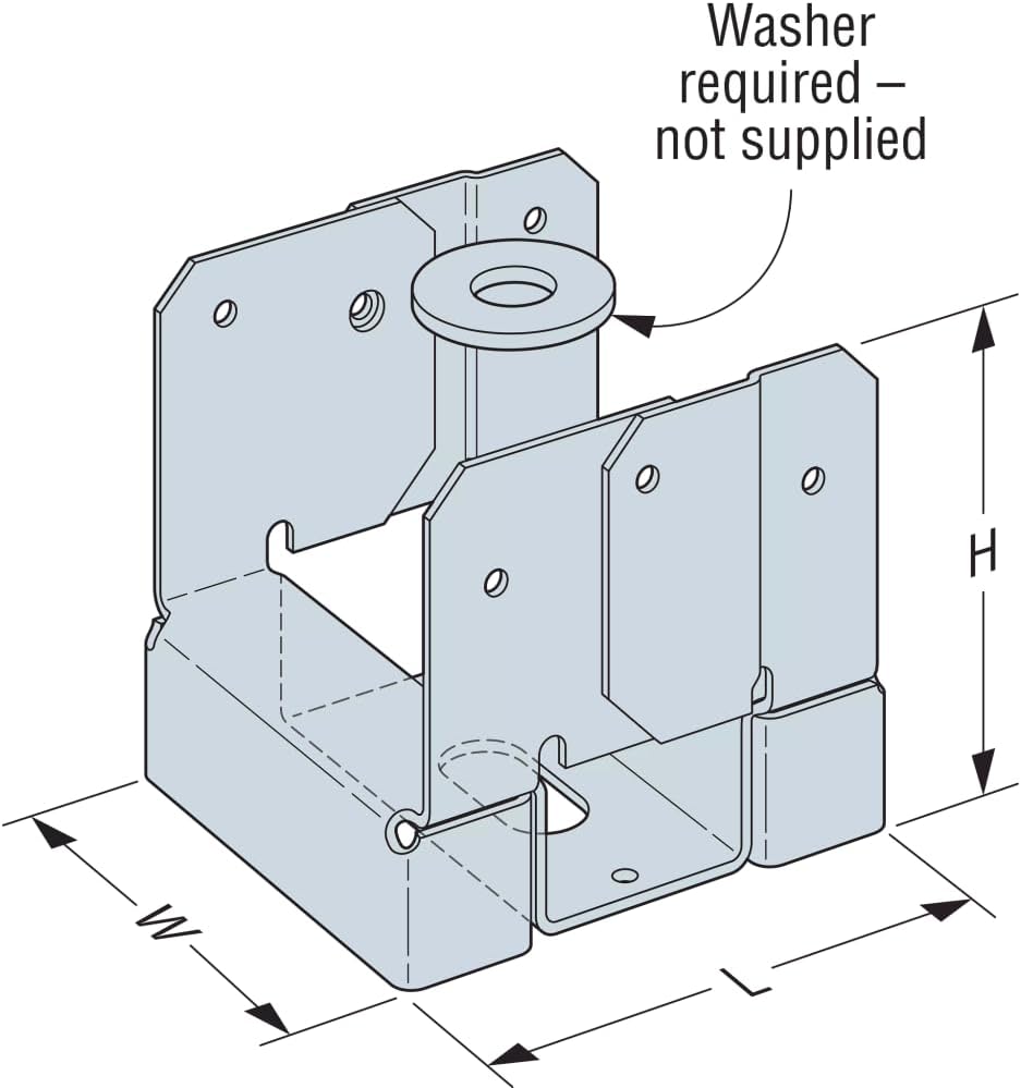 Simpson Strong-Tie ABA24-2Z ABA ZMAX Galvanized Adjustable Standoff Post Base for Double 2x4