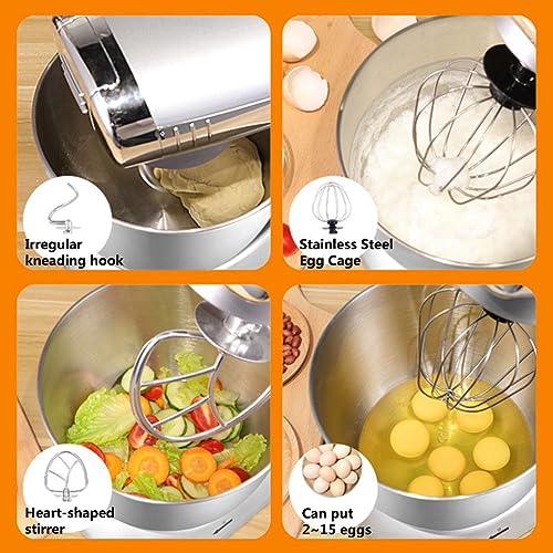 Stand Mixers for Baking 6 Speed Food Mixers with 4L Mixing Bowls Includes Wire Whisk, Flat Beater, Dough Hook Optional Attachements Meat Grinder & Juicer for Home Kitchen Baking 1000W (Color : Pink M - Image 2