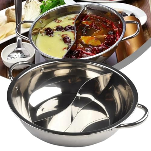 Marmite double divisée en acier inoxydable haut de gamme de 30 cm - 5