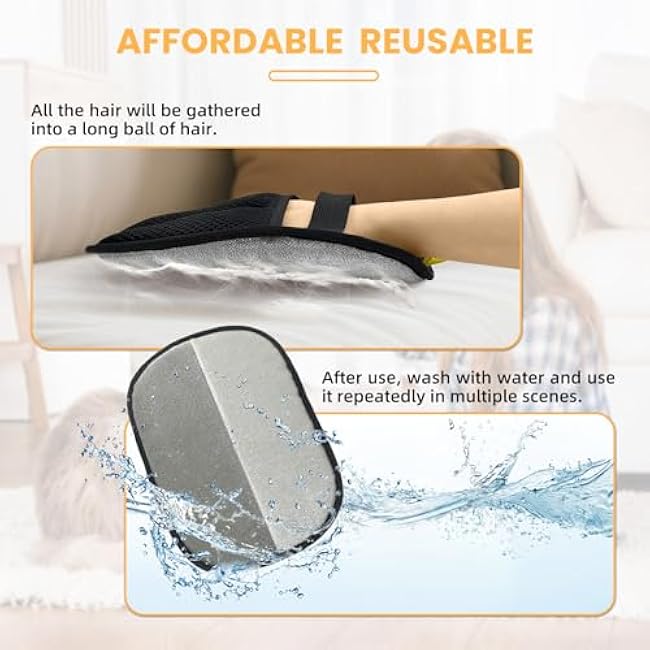 Pet Hair Removal Glove for Cats and Dogs,Reusable Electrostatic Five-Finger Pet Hair Remover Tools,Durable Pet Hair Gloves with Magic Brush for Cat Dog Grooming Clothes Couch Carpet Car Seat Furniture-M2SdIJ5l