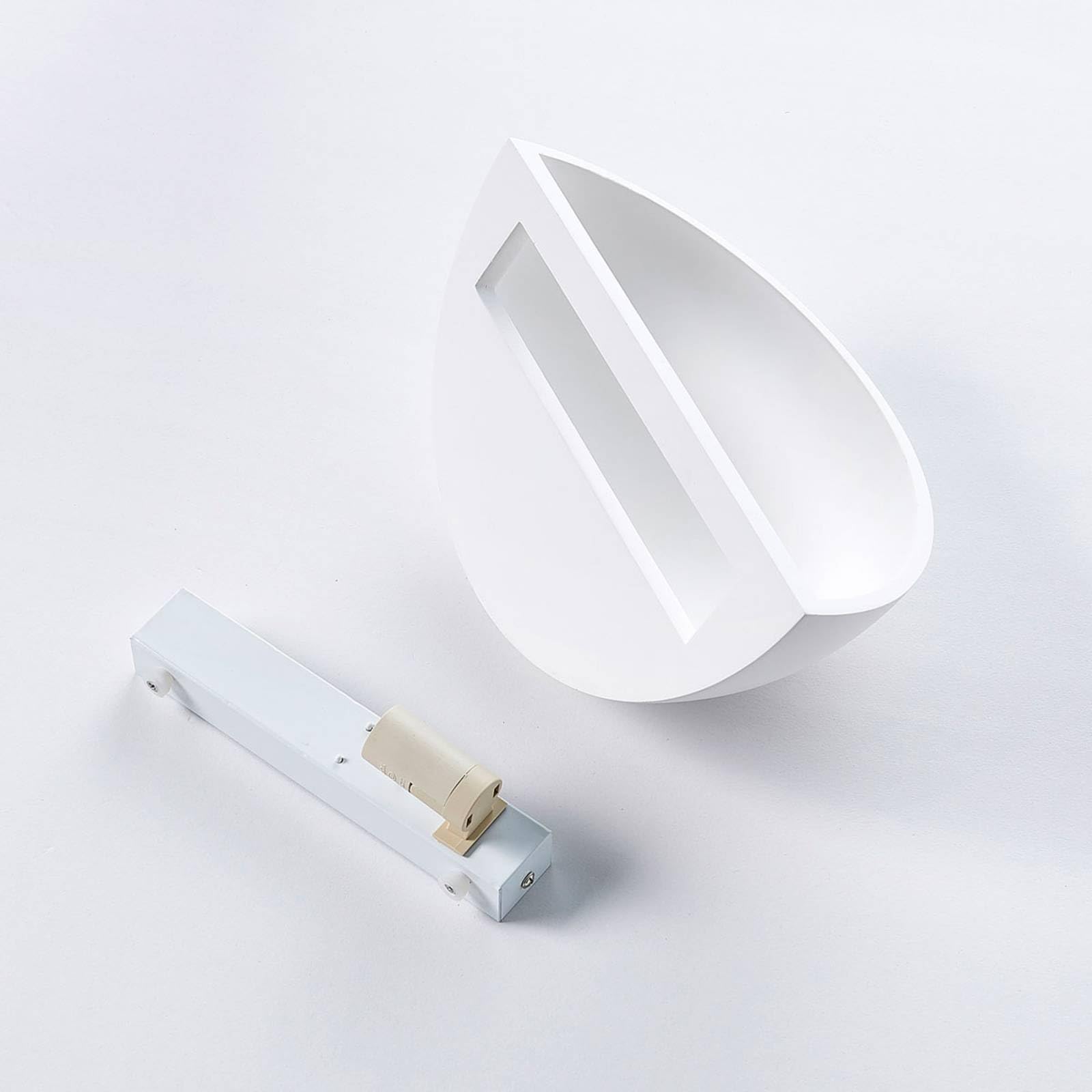 Lindby Gips Wandlampe weiß, bemalbar DIY Wandleuchte innen Uplight 1x E14 ohne Leuchtmittel Wandfluter Gipslampe Wandbeleuchtung Wohnzimmerlampe