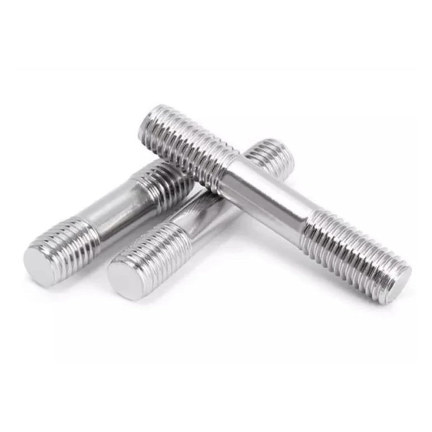 2-60pcs Double End Thread Rod M3 M4 M5 M6 M8 M10 M12 M14 M16 304 Stainless Steel Headless Stud Bolts Screw Tooth Stick(120mm,M6-30pcs)