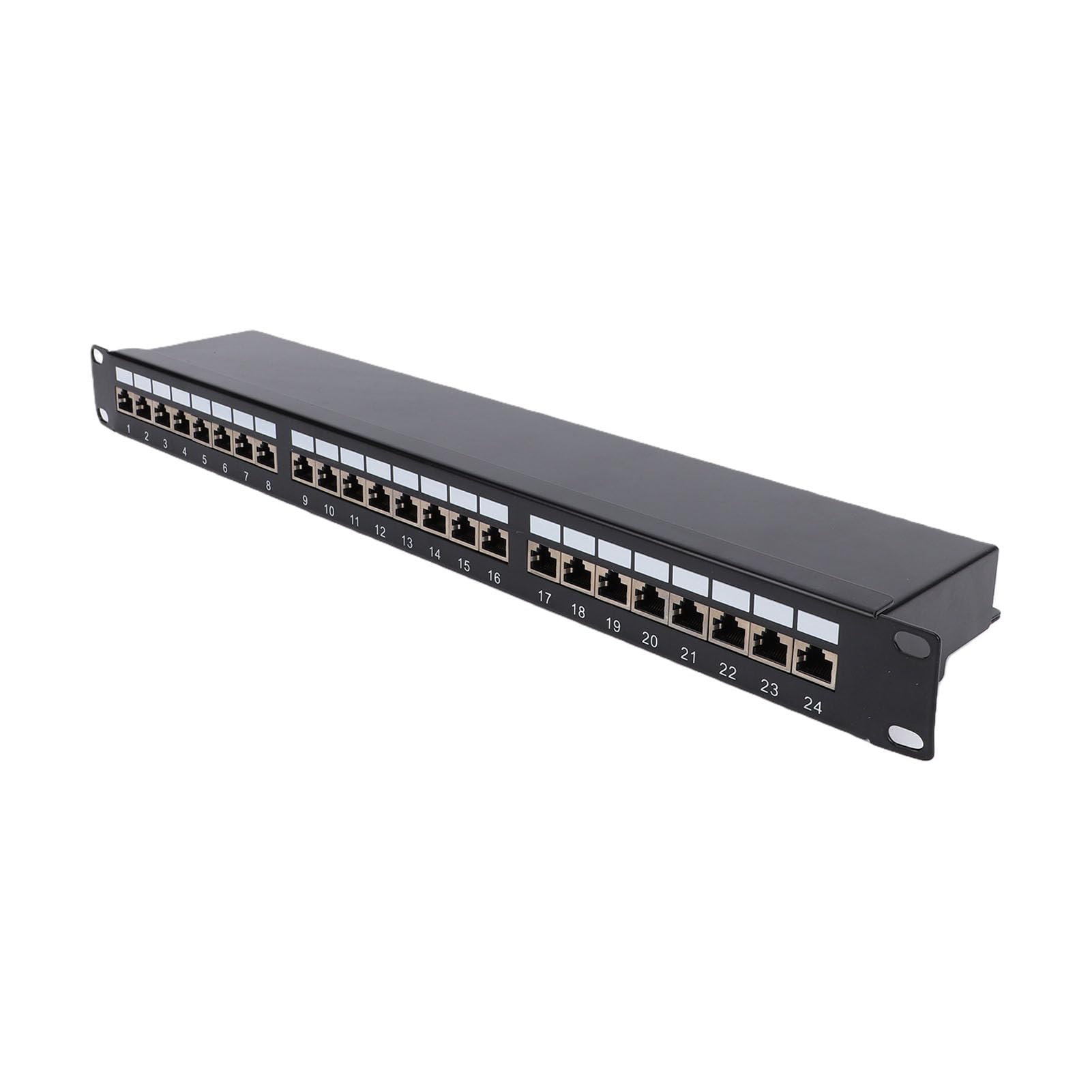 FTVOGUE Panneau de Brassage Cat 7, 24 Ports, 19 Pouces, blindé, 10 Gbit/s | Boîtier Métallique blindé, Réduit les EMI/RFI, Compatible avec Cat6As Cat6, Idéal pour Rack de Serveur LAN