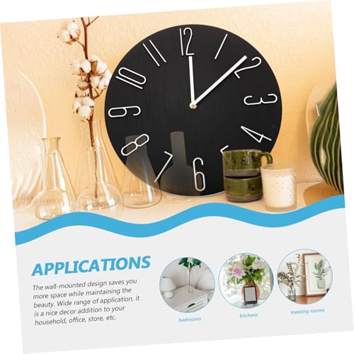Horloge murale silencieuse design moderne minimaliste noir - 7