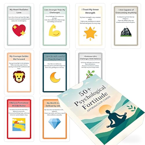 OPVYAEU 55 Affirmationskarten + Motivationskarten für Erwachsene Positive Affirmationen Meditation Mindfulness Achtsamkeit Karten Meditation Zubehör zur Entspannung