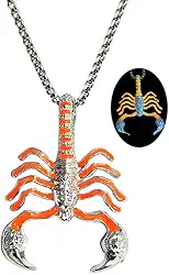 Colar escorpião escorpião pingente de aço inoxidável luminoso escorpiões colar de inseto para mulheres homens Cool Glow in the Dark Jewelry Gift