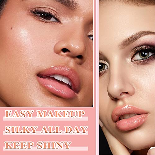 Fusang 6 Pcs Plumping Lip Oil Tinted Lip Balm Stain Set Hydrating Lip Gloss Lip Care Transparent Lip Oil Nourishing Long Lasting Shimmer Shine Primer Lip Tint Makeup,Moisturizing,Lighten Lip Lines #TOP3
