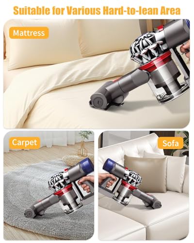 SOBEAU Mini Turbinendüse für Dyson V7 V8 V10 V11 V15 Staubsauger, Ersatzbürste Zubehör Entfernt Milben und Allergene, für Sofa, Autositz, Sessel