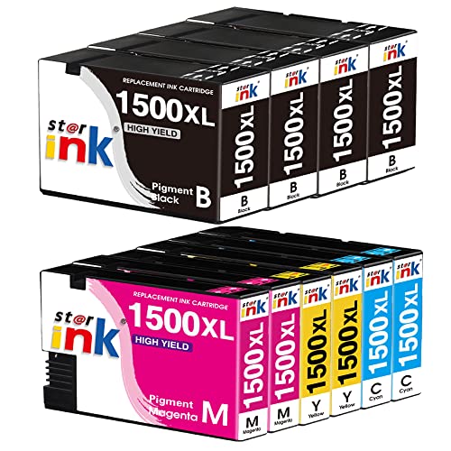 Starink 1500XL Druckerpatronen Kompatible für Canon PGI 1500XL PGI-1500 XL für Canon Maxify MB2750 MB2150 MB2000 MB2050 MB2155 MB2300 MB2350 MB2755 (4 Schwarz 2 Cyan 2 Magenta 2 Gelb)