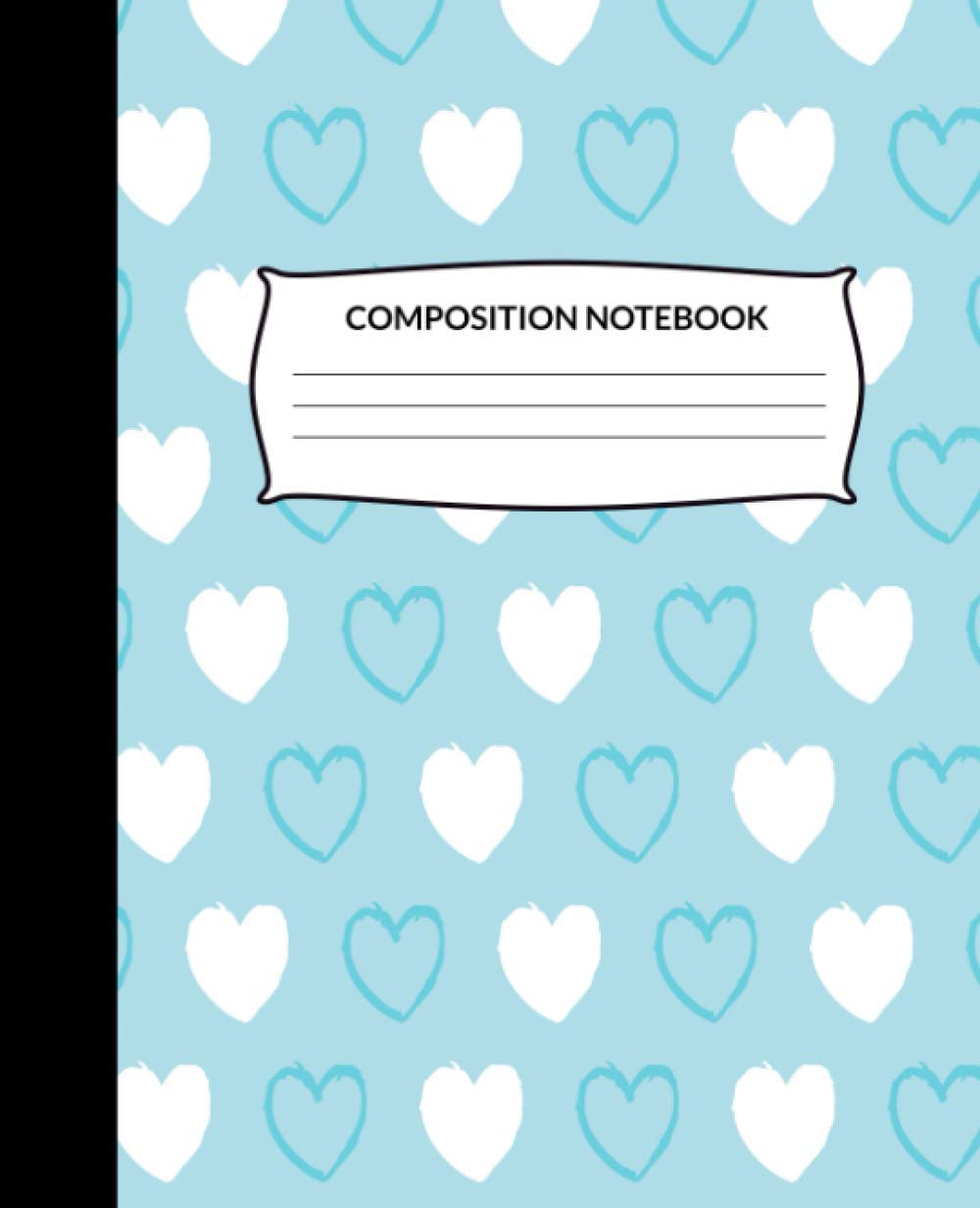 Composition Notebook: Wide Ruled Lined Paper Notebook Journal (Hearts)
