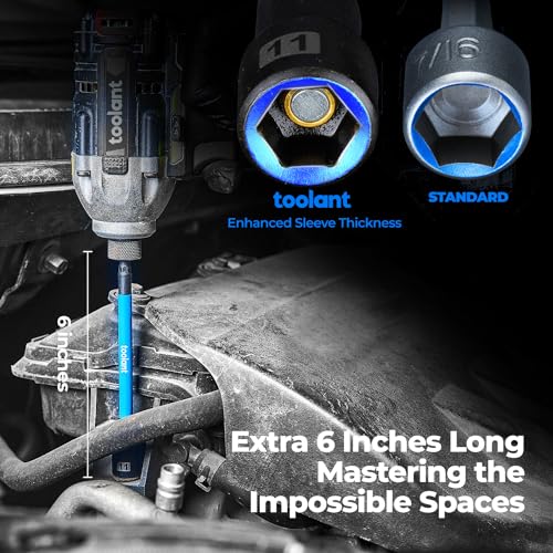 image for toolant 21pcs Extra Long Nut Driver Bit Set, SAE/Metric Magnetic Nut D