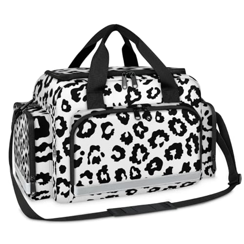 GzLeyigou First Aid Bags Empty, Chic Leopard Print Emergency Bag First Aid Kit Multiple Compartment Kit Carrier On Call Trauma Bag For Paramedics Emergency Medical Supplies Kit