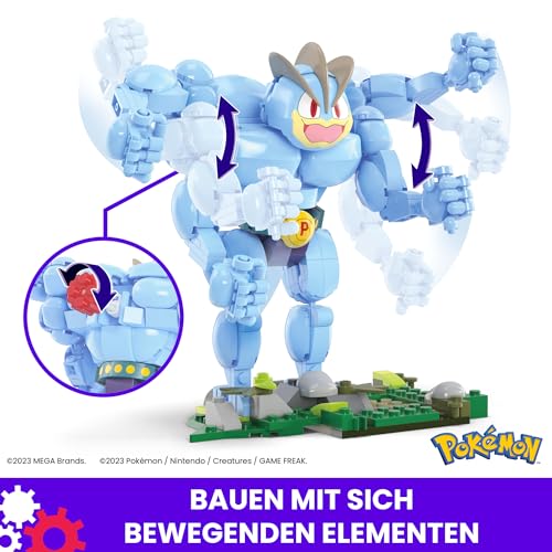 MEGA Pokémon Machomei - 399-teiliges Bauset zum erstellen Einer detailreichen Figur, 18 cm groß, boxt mit den Armen nach vorne, für Kinder ab 3 Jahren HTH70