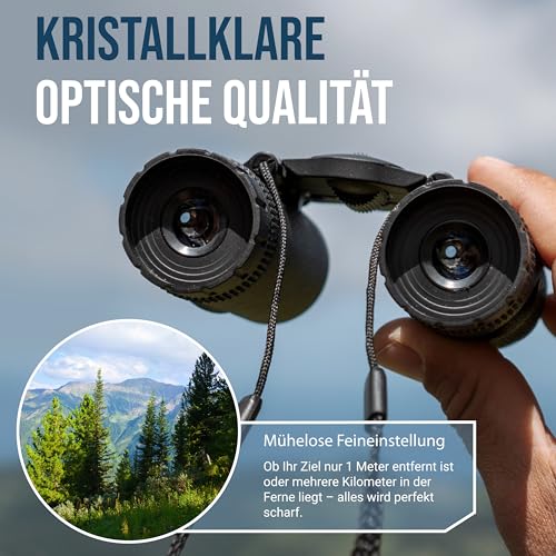 ZIRBITZ® HD Fernglas 8x25 kompakt & leicht - Leistungsstarkes Allround Taschenfernglas für...