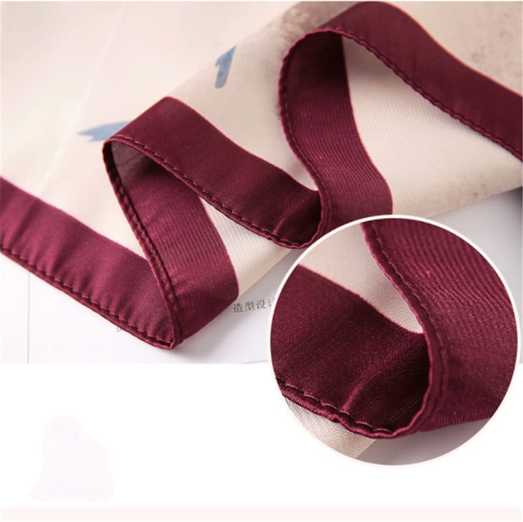 Bufanda de Mujer Bufanda Cuadrada Estampado de Corbata de Pelo Pañuelo de Seda Satinada Pañuelo de Cabeza para Mujer Pañuelo de Seda de Tira Larga pequeña (A 70 * 70 CM)