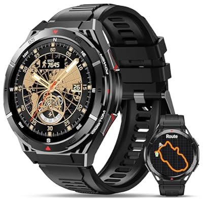 OUKITEL Reloj Inteligente Hombre con GPS Smartwatch Hombre 1 43" AMOLED 150+ Modos Deportivos 5ATM Impermeable Batería de 14 días 24/7 Monitor de Salud para Android iOS