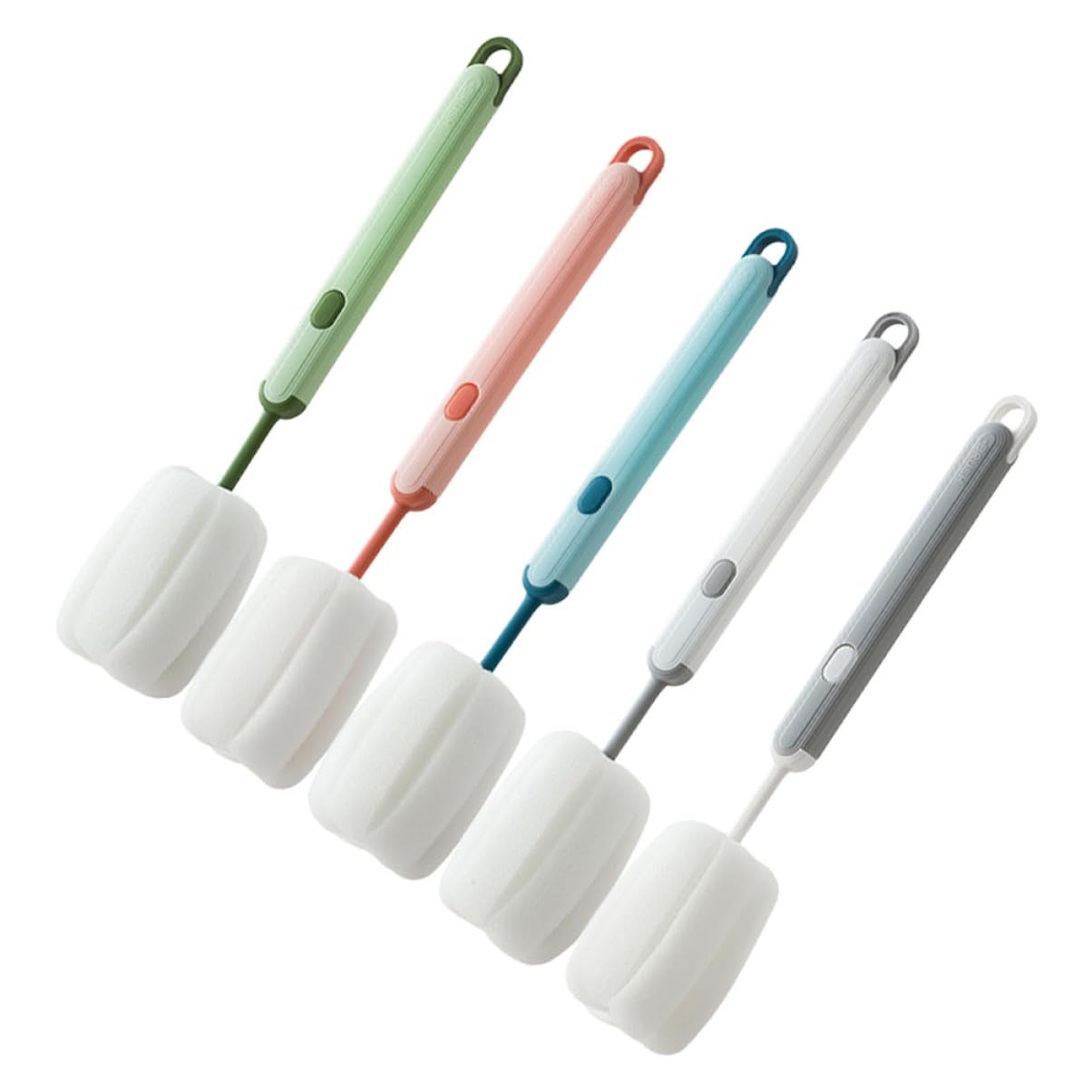 SEWOART 5pcs Long Handle Sponge Brush Sponge Brushes Water Mug Cleaning Brush Cup Cleaner Bottle Cleaner Scrub for Cleaning Brush for Cleaning Long Bottle Brush Reusable Cup Brush Pp