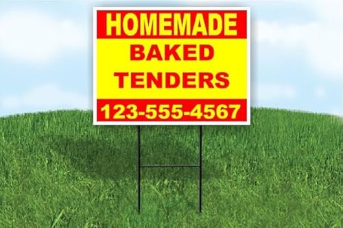 Baked Tenders Homemade Red Yellow Customizable Yard Sign Double Sided