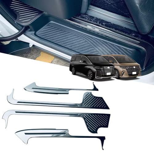 FOR 新型 アルファード40系 ヴェルファイア40系 (2023年6月~現行) エクステリアドアシルストリップ ステップカバー ドアスカッフプレートステンレス鋼材料 車種専用設計スクラッチに強い耐摩耗性保護インテリアパーツ4個の断片を簡単に取り付 アアル
