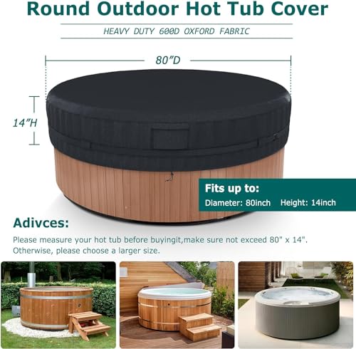 Cobertor Redondo para Jacuzzi 80''x14'' Negro miniatura 2