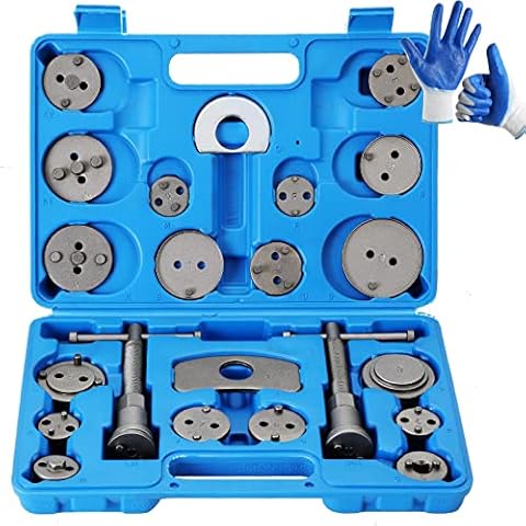 DASBET 24pcs Heavy Duty Disc Brake Caliper Tool Set and Wind Back Kit for Brake Pad Replacement Cover