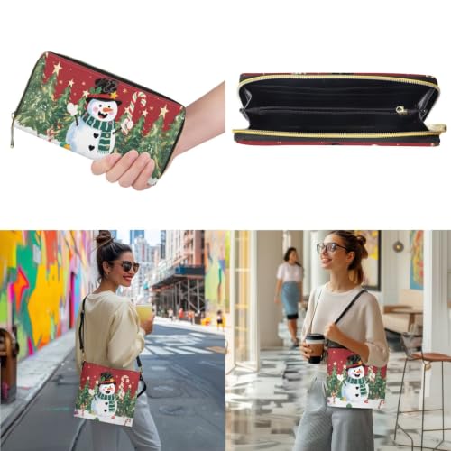Image of HUGS IDEA Leather Purses and Handbag for Women Bucket Bag with Wrist Wallet 2 Packs