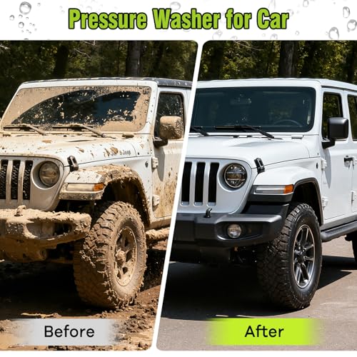 Pressure Washer, Power Washer with 4 Quick Connect Nozzles 1 Foam Cannon, High Pressure Cleaning Machine for Cars/Fences/Driveways/Patios/Farms/Home Cleaning(Bright Green) - image 7